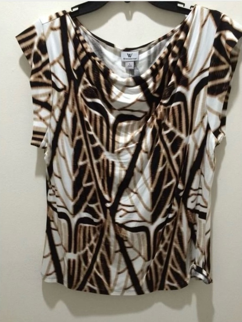 Worthington Leopard Print Cap Sleeves Top
